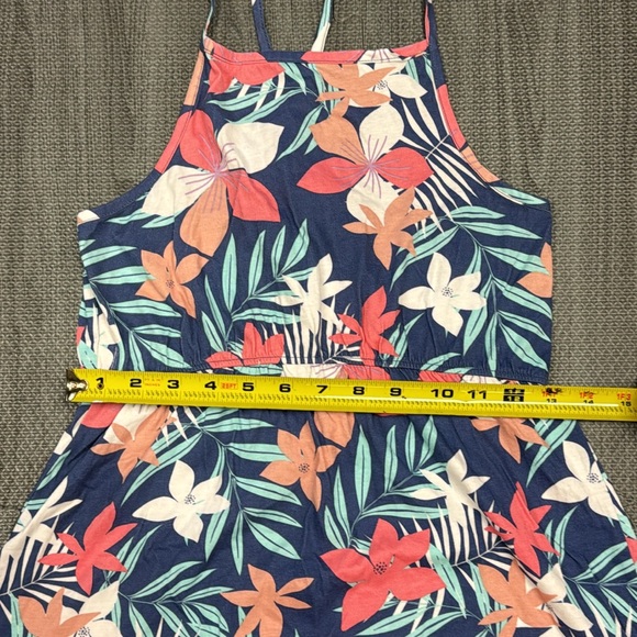 Roxy Girl Blue Strappy Dress with Pink & White Floral Print - Girls Size XL (14) - Picture 13 of 14